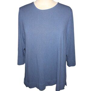J.JILL Wearever Collection Elbow Length Swing Top Sz L Stretch T-Shirt Casual